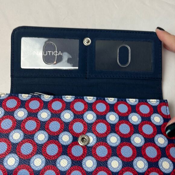 Nautica Deep Sea Dive Money Manager Wallet Red Blue 7.5”x3.5” - Picture 5 of 9